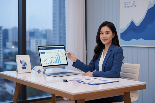 Entrepreneur reviewing financial reports to maintain smart financial habits during business growth.