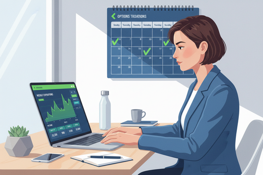 Business owner using options trading to generate weekly income without day trading.