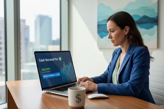 Business owner using cash-secured puts to generate income while waiting to buy stocks.